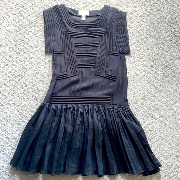 H&M Conscious Grey Drop Waist Mini Dress Size 6 - Picture 2 of 6